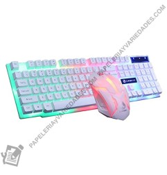 Blanco Combo teclado y mouse luz tcl